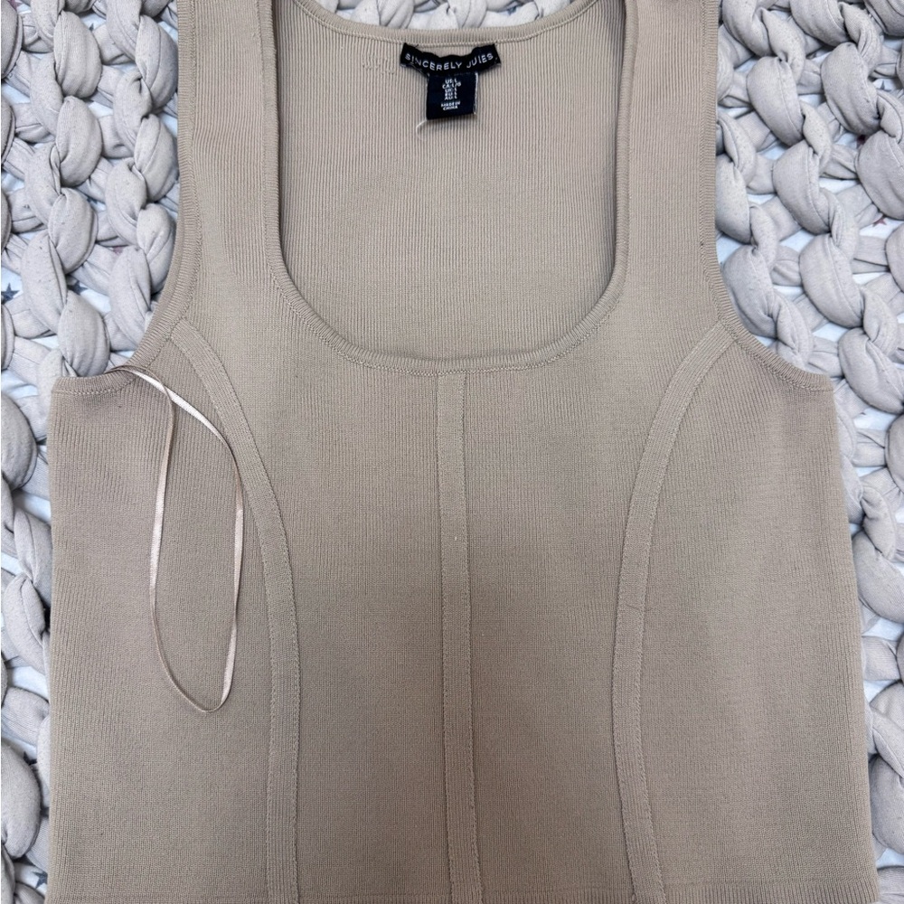 Sincerely Jules Taupe Ribbed Tank Top